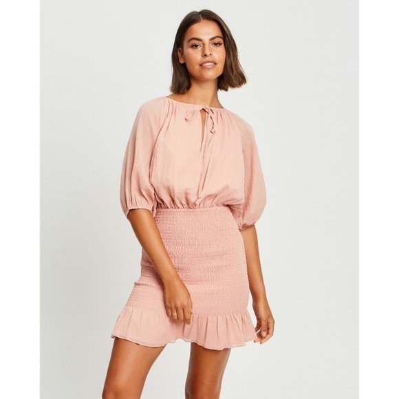THE FATED Dresses & Skirts - THE FATED Meiere Mini Dress Dusty Pink - Size 14 BNWT